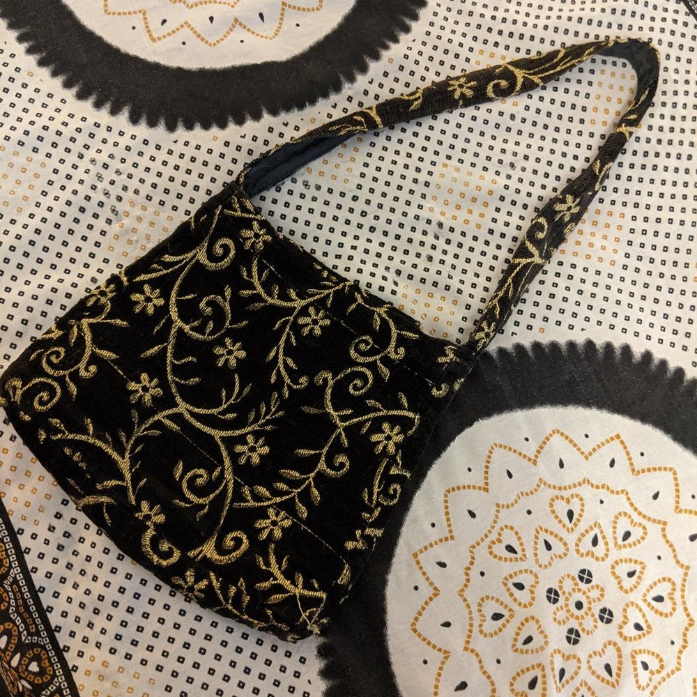 South London Desi Handmade Cloth Bag w Gold Sequin
